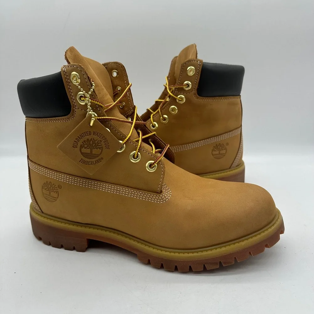 Timberland 10061 Mens 10M Wheat Nubuck 6-Inch Premium Waterproof Leather Boots